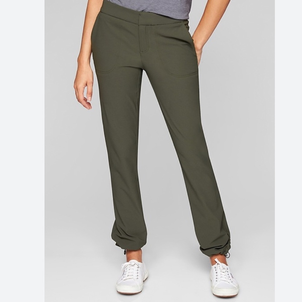 Athleta Olive Green Drawstring Hem Pants